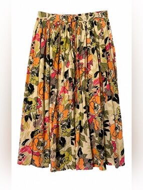 Blair Vintage 90’s 100% Cotton Pleated Floral Skirt- M